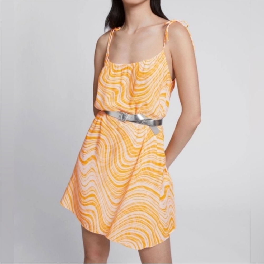 NWT & Other Stories Yellow and White Swirl Mini Dress Size